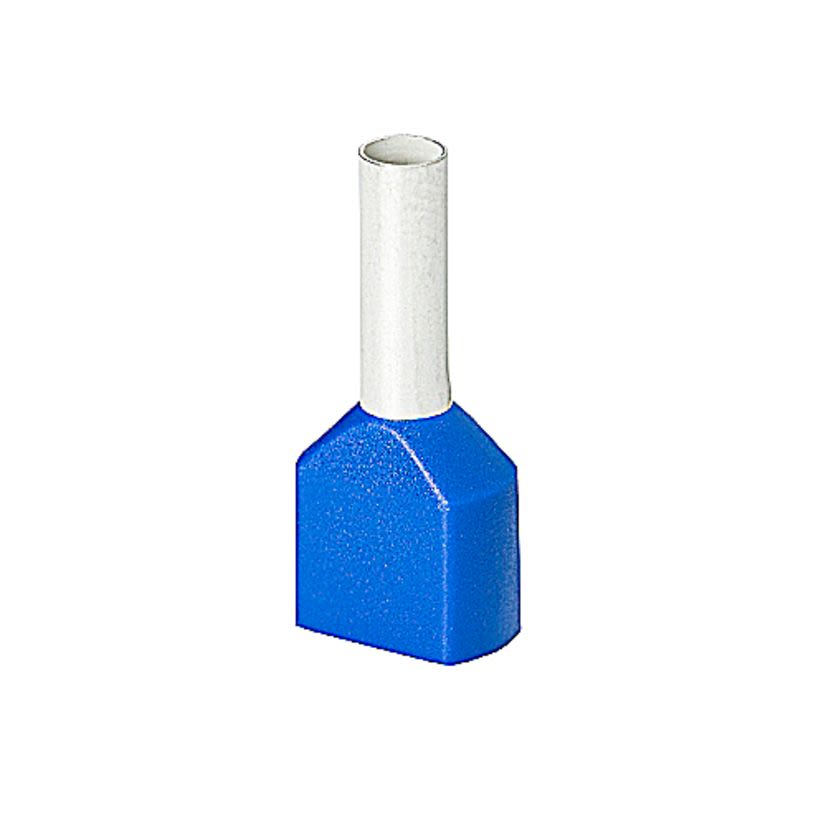 Thomas & Betts Sta-Kon® F8008 Insulated Wire Ferrule, 14 AWG Stranded Copper Conductor, 0.787 in L, Copper, Blue